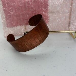 Handcrafted Copper Tone Wide Cuff Bracelet - Women Accessories